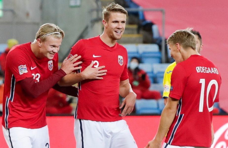 Haaland, Ajer și Odegaard într-un meci pentru Norvegia