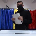 George Simion, la secţia de votare