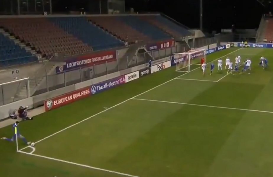 VIDEO | L-a imitat pe Budescu! Gol de poveste în grupa României. Un jucător din Liechtenstein a reuşit o "bijuterie" din corner!