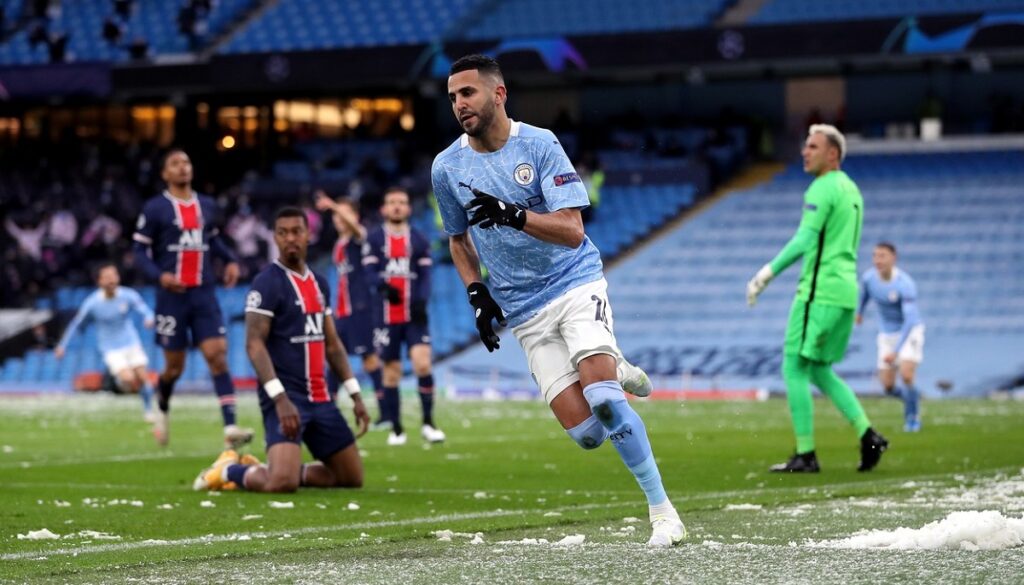 Ryad Mahrez, "dublă" cu PSG