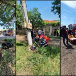 Accident teribil în Galați, după ce un microbuz de pasageri s-a izbit de un TIR (Video)