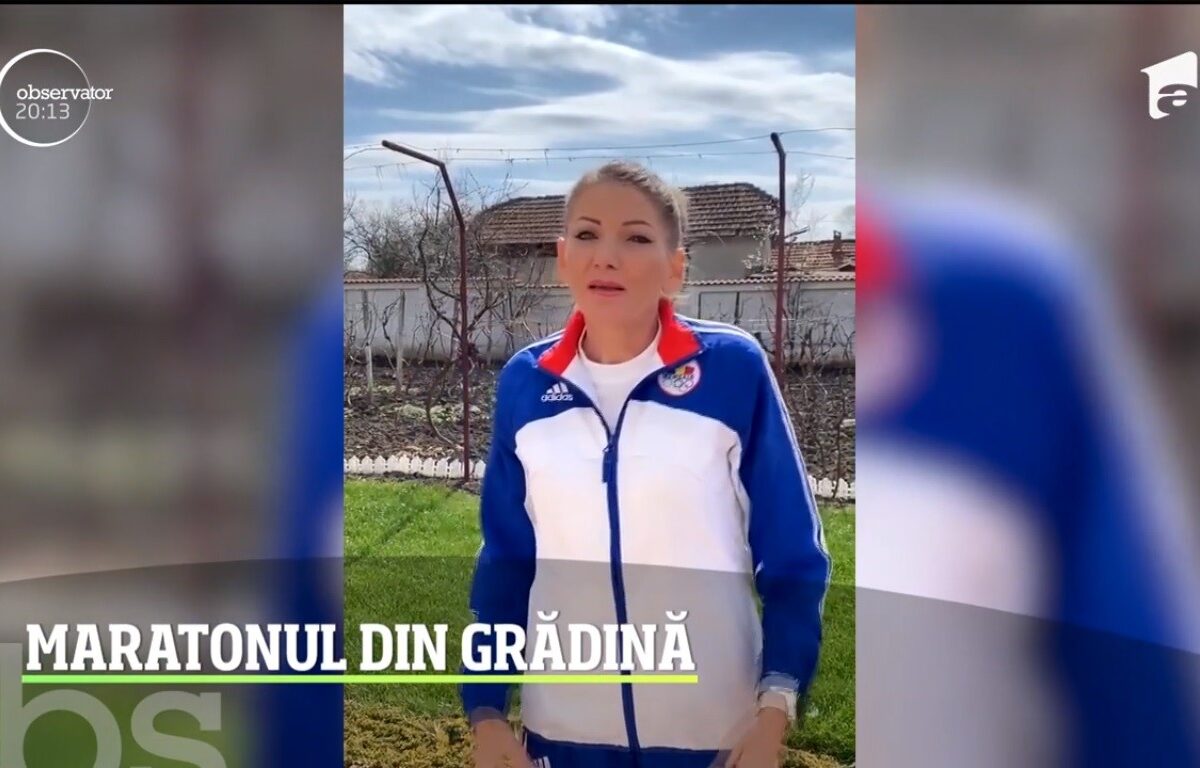 Constantina Diță aleargă în fiecare zi prin curtea casei