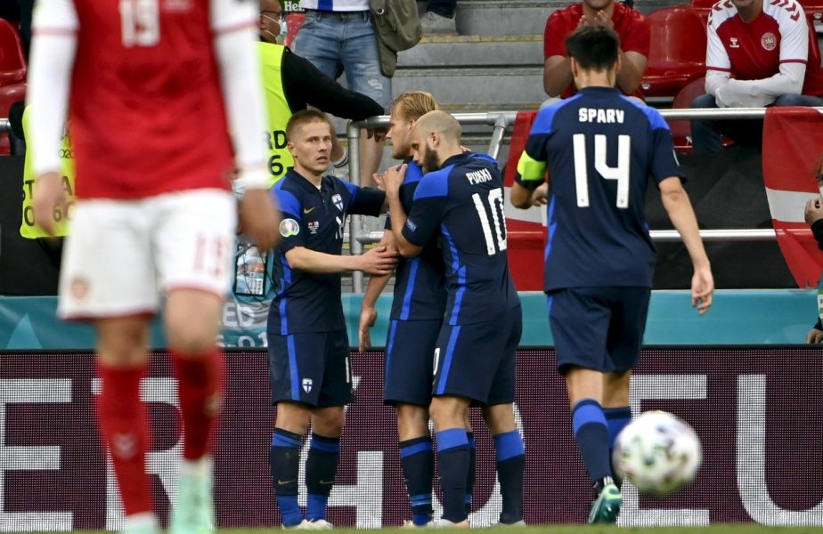 Euro 2020 | Danemarca – Finlanda 0-1! Finlandezii, victorie uriaşă la prima participare din istorie la Campionatul European. Danezii, fără replică după ce Eriksen s-a prăbuşit pe teren şi a fost resuscitat