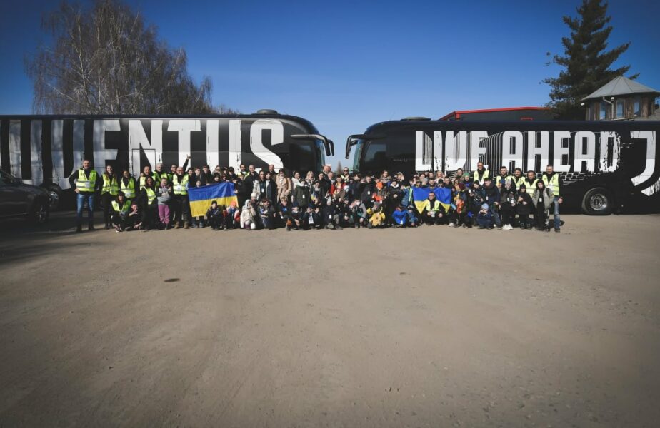 Juventus, gest incredibil pentru refugiații de război din Ucraina. 80 de suflete, mame și copii, salvate de bombardamentele lui Vladimir Putin