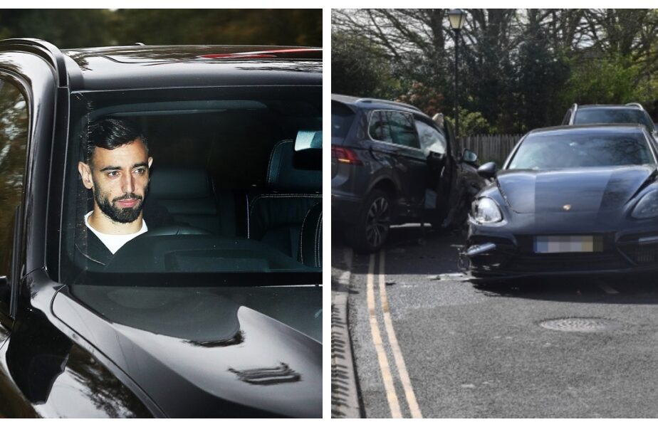 Bruno Fernandes a trecut prin șocul vieții! Accident horror făcut de portughez în timp ce se ducea spre baza de antrenament a lui Manchester United