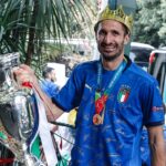 Giorgio Chiellini se bucură după ce Italia a câştigat EURO 2020