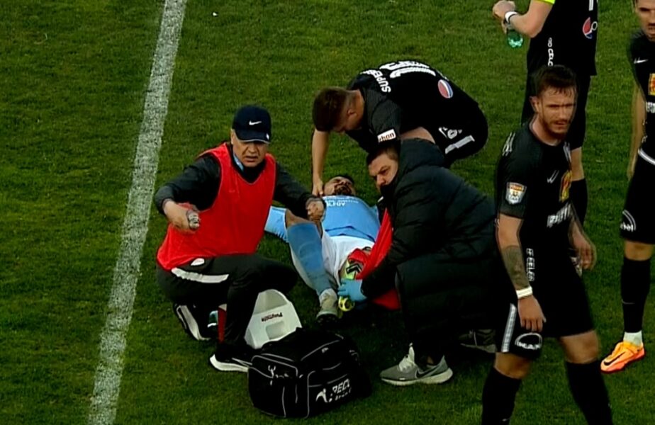 FC Voluntari – Farul | Constantin Budescu, scos pe targă de pe teren! „Budi” a căzut fără să fie atins de nimeni. Verdict dur din partea medicilor