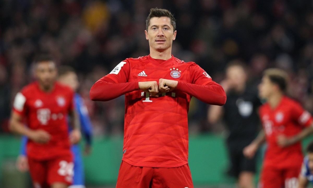 Robert Lewandowski, după un gol marcat pentru Bayern Munchen