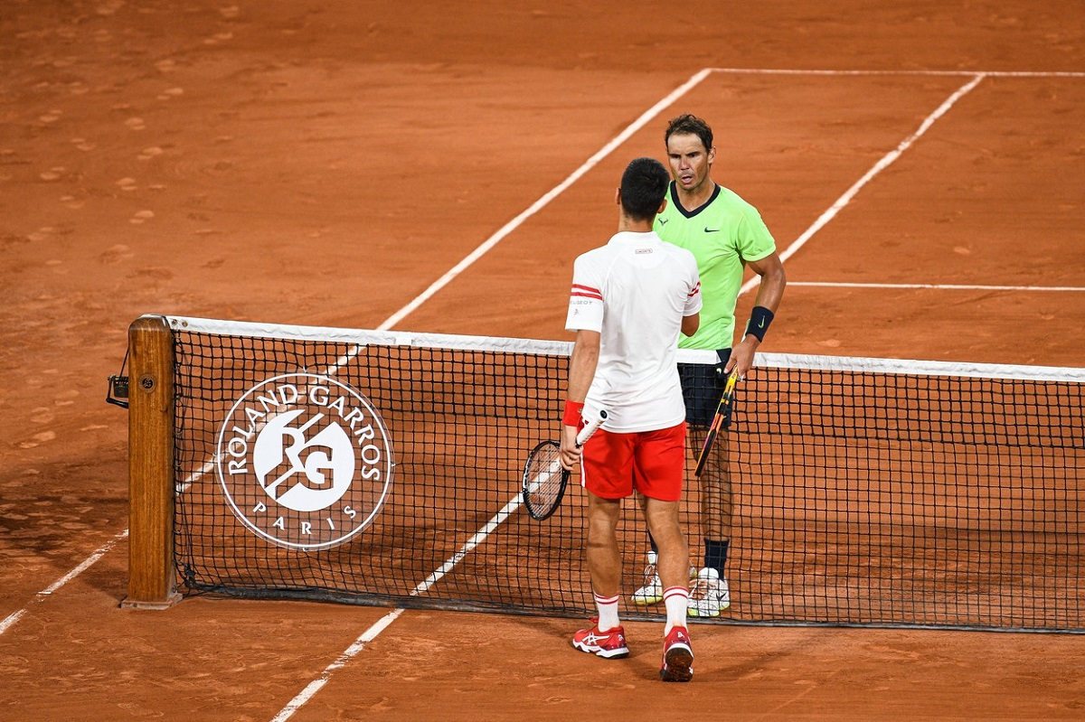 Rafael Nadal şi Novak Djokovic, în timpul unei partide