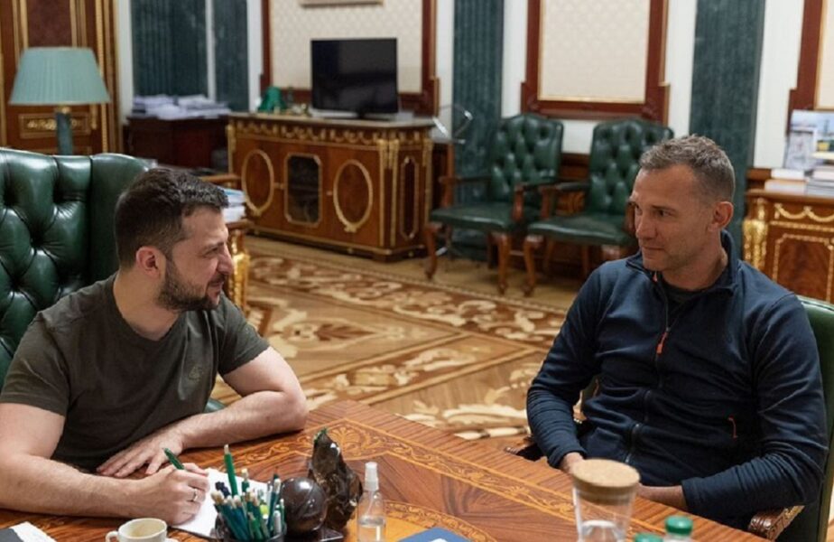 Andriy Shevchenko, într-o întâlnire cu Volodimir Zelenski