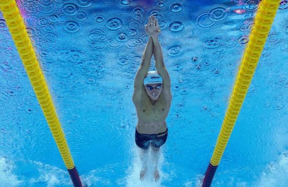 David Popovici, în semifinalele probei de 100 de metri liber