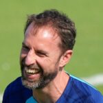 Gareth Southgate, în timpul unui antrenament