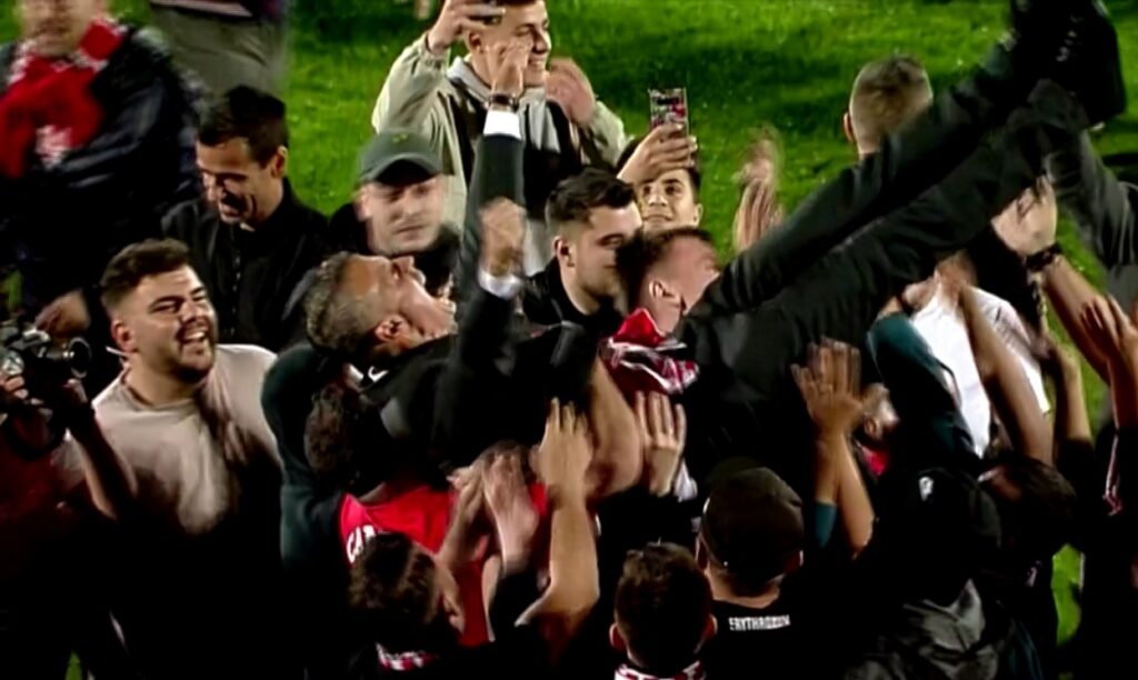 Fanii lui Dinamo au invadat terenul, după ce echipa a promovat