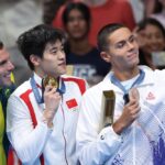 David Popovici, Pan Zhanle şi Kyle Chalmers, pe podium