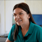 Simona Halep, în timpul unui interviu