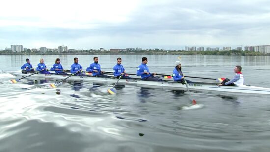 Campionii olimpici la canotaj, pe Lacul Morii