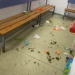 Dezastrul lăsat de jucătorii FCSB în vestiarul de la Bistrița: „Mulțumim!”
