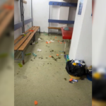 Dezastrul lăsat de jucătorii FCSB în vestiarul de la Bistrița: „Mulțumim!”